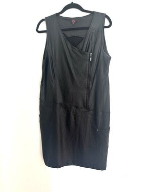 Mia Diana black faux leather dress